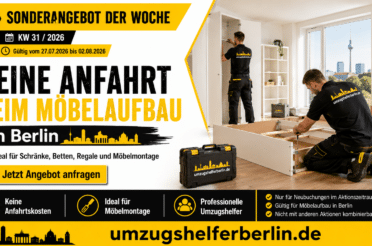 Sonderangebot von UmzugshelferBerlin.de: Keine Anfahrt beim Möbelaufbau in Berlin