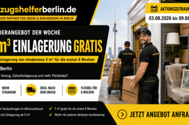 Sonderangebot von UmzugshelferBerlin.de: 1 m³ Einlagerung gratis bei Lagerung ab 5 m³ in Berlin vom 03.08.2026 bis 09.08.2026.